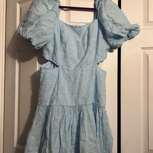 Lilly Pulitzer Light Blue Dress with Puff Sleeves